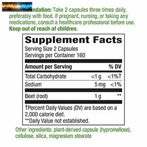 Nature's Way Betterave Racine, 1000 MG pour Portion,Tru-Id Certifié,320