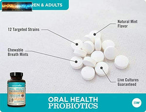 NatureWise Oral Salud Masticable Probióticos Soportes Sanos Dientes, Encías, &