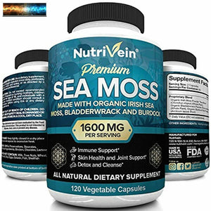 Nutrivein Organique Mer Mousse 1600mg Plus Fucus Vésiculeux & Bardane - 120