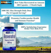 Carica l&#39;immagine nel visualizzatore di Gallery, Resveratrol Capsules 1000mg (par Portion, 90 Portions) - 180 - Complet 3 M
