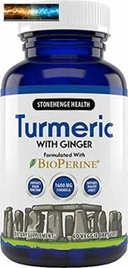 Stonehenge Health Cúrcuma Curcumina Con Jengibre - Alta Potencia - 1,600 MG