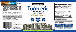 Stonehenge Health Cúrcuma Curcumina Con Jengibre - Alta Potencia - 1,600 MG