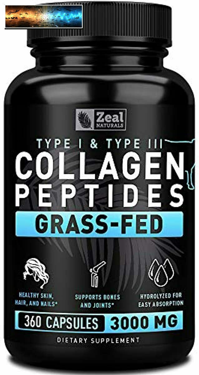 Kollagen Peptide Tabletten (360 Kapseln) Gras Gefüttert Pepetide Powd