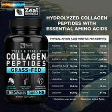 이미지를 갤러리 뷰어에 로드 , Kollagen Peptide Tabletten (360 Kapseln) Gras Gefüttert Pepetide Powd
