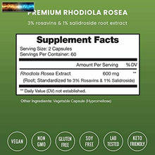 Carica l&#39;immagine nel visualizzatore di Gallery, Rhodiola Rosea Supplément 600mg - 120 Capsules Sibérien Root Extrait 3%
