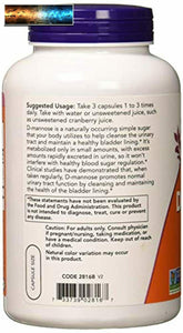 Now Foods D-Mannose 500 MG, 240 Veg Kapseln