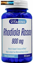 Carica l&#39;immagine nel visualizzatore di Gallery, Rhodiola Rosea 900mg (par Portion, 90 Portions) -180 Capsules Rhodiola Supplemen
