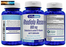 Carica l&#39;immagine nel visualizzatore di Gallery, Rhodiola Rosea 900mg (par Portion, 90 Portions) -180 Capsules Rhodiola Supplemen
