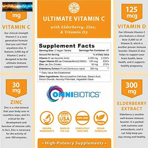 Ultimate Vitamina C 2000MG Con Completo Porciones De Cinc, Sauco , & Vitamina D3