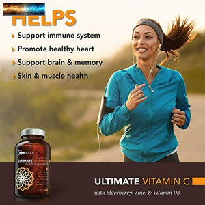 Ultimate Vitamina C 2000MG Con Completo Porciones De Cinc, Sauco , & Vitamina D3