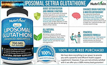 Carica l&#39;immagine nel visualizzatore di Gallery, Nutrivein Liposomale Glutathione Setria 700mg - 60 Capsules - Pure Réduit Glut
