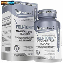 이미지를 갤러리 뷰어에 로드 , Foli-Tonic Bloqueur de Dht Pour Arrêt Perte Cheveux Effiler &amp; Aide Thicker Growt
