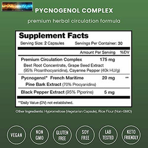 Pycnogenol Corteza de Pino - Premium Suplemento Con 200mg Hierbas Complejo para