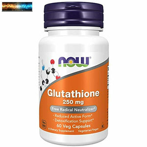 NOW Integratori, Glutatione 250 MG, Disintossicazione Supporto, Radicali Liberi