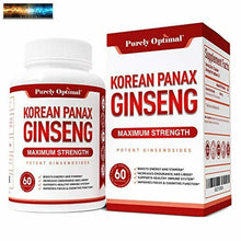 Cargar imagen en el visor de la galería, Premium Coréen Rouge Panax Ginseng 1200mg - Végétalien Capsules Force Max Racine
