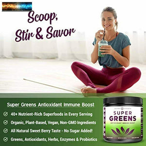 Super Greens Anti-oxydant Superaliment Poudre - Organique Vert Végétarien &