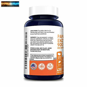 Papaye Papaïne Enzyme 900mg 200 Gélules Végétariennes (100%