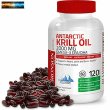 Load image into Gallery viewer, Bronson Antarctic Krill Olio 2000 MG Con Omega-3s Epa, Dha, Astaxantina E Phos
