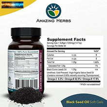 Carica l&#39;immagine nel visualizzatore di Gallery, Amazing Herbs Premium Black Seed Oil Capsules - High Potency, Cold Pressed Nigel
