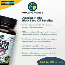 Carica l&#39;immagine nel visualizzatore di Gallery, Amazing Herbs Premium Black Seed Oil Capsules - High Potency, Cold Pressed Nigel
