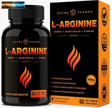 이미지를 갤러리 뷰어에 로드 , Premium ARGININE 1500mg Oxyde Nitrique Supplément - Extra Force Pour Énergie, M
