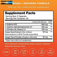 將圖片載入圖庫檢視器 Premium ARGININE 1500mg Oxyde Nitrique Supplément - Extra Force Pour Énergie, M
