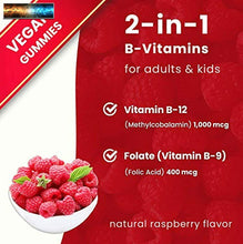 Cargar imagen en el visor de la galería, Vitamina B12 Gummies Aumenta Con Folato Base Vegani Gommose) Premium Metile B-1
