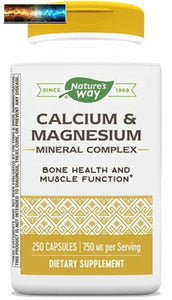 Nature's Way Calcium Et Magnésium, non Aromatisé, 250 Capsules