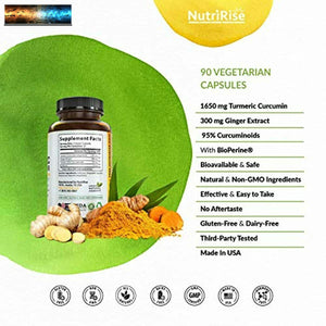 Curcuma Curcumina Integratore con Zenzero & Bioperine Pepe Nero Estratto -