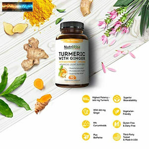 Curcuma Curcumina Integratore con Zenzero & Bioperine Pepe Nero Estratto -