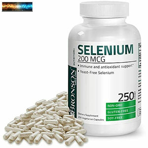 Bronson Selenio 200 Mcg Per Sistema Immunitario, Tiroide, Prostata, Cuore 250