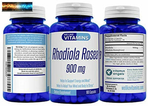 Rhodiola Rosea 900mg (pro Portion, 90 Anwendungen) -180 Kapseln Ergänzung
