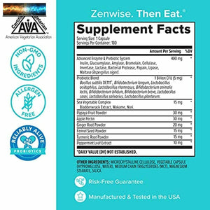 Zenwise Health Digestivo Enzimas Plus Prebióticos & Probiotics Suplemento,180 Se