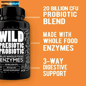 Wild Foods Prebióticos Y Probiotics- Avance Digestivo Enzimas Suplemento