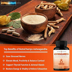 Organisches Ashwagandha 2000mg Mit Zitronenmelisse & Schwarzer Pfeffer Extrakt -