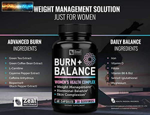 Weight Loss Pills for Women + Daily Balance Vitamins (Iron, Vitamin D, Setria
