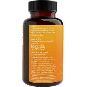 Viva Naturals Vitamina D3 Para Inmune Soporte High-Potency 5000Iu 360 Cápsulas