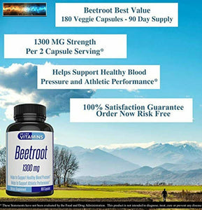 New Formula Beet Root 1300mg 180 Veggie Capsules - Beet Root Help Sup