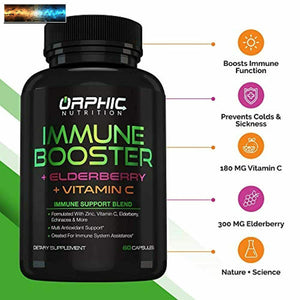 Inmune Soporte Con Sauco Cinc Vitamina C & More - Natural Diario Inmune Syst
