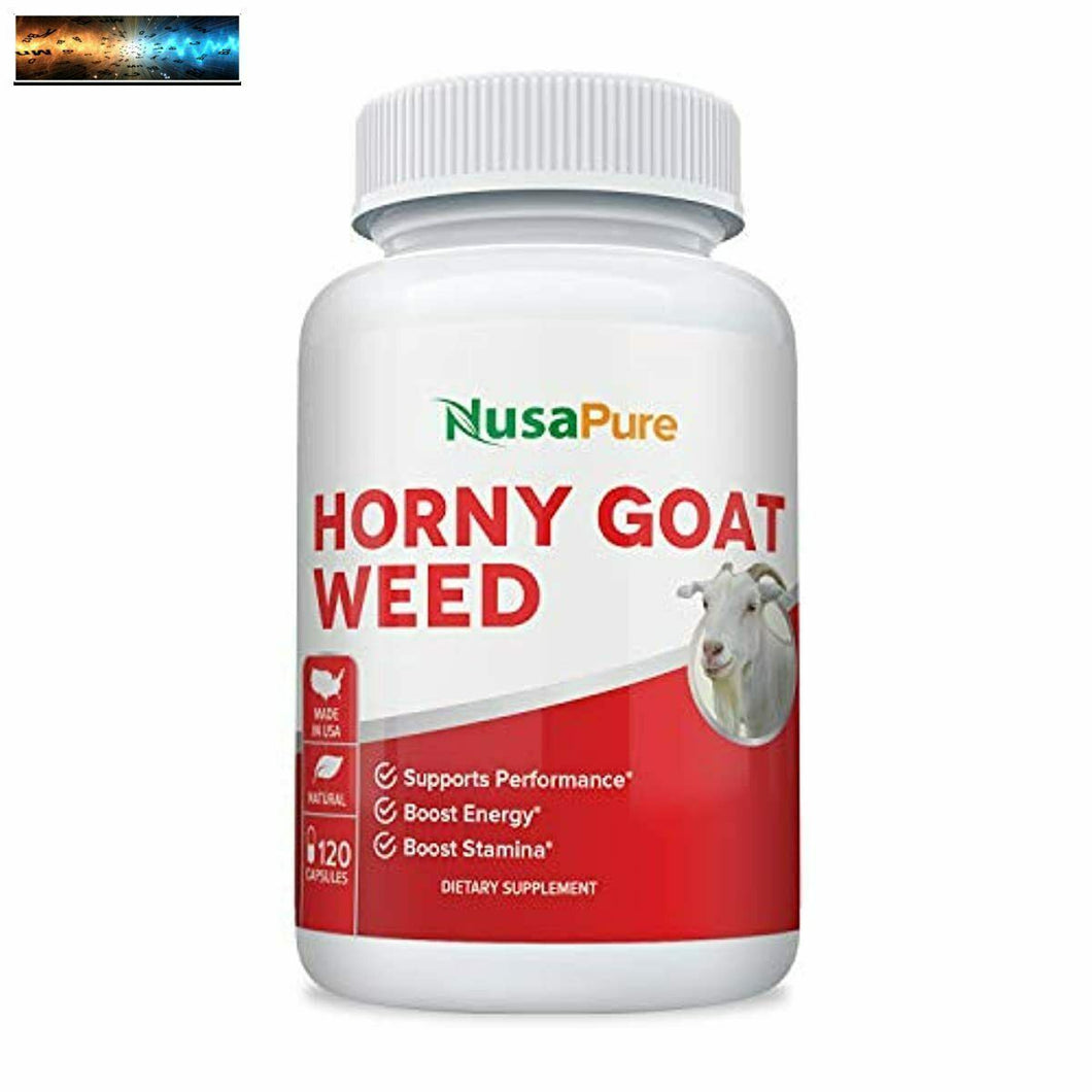 Horny Goat Extract 1000mg 120 Caps (Non-GMO & Gluten Free) Maca Root, Ginseng