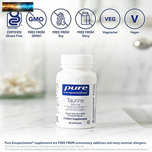 Pure Encapsulations Taurine 500 mg Amino Acid Supplement for Liver, Eye Health