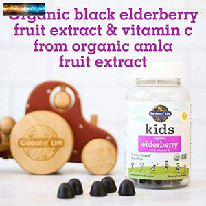 Garden of Life Kids Organic Elderberry Plus Vitamin C Gummy for Immune Support