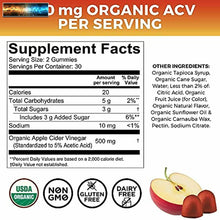Cargar imagen en el visor de la galería, Organic Apple Cider Vinegar Gummies 60 ACV gummies with The Mother Supports
