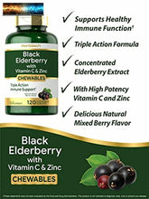 Cargar imagen en el visor de la galería, Elderberry, Zinc, Vitamin C Chewable Tablets 120 Count Immune Support Comple
