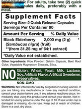 Charger l&#39;image dans la galerie, Horbaach Black Elderberry Capsules 2000mg 180 Pills Non-GMO, Gluten Free S
