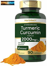 將圖片載入圖庫檢視器 Cúrcuma Curcumina Con Bioperine 2000MG 90 Cápsulas sin Gmo , sin Gluten Su
