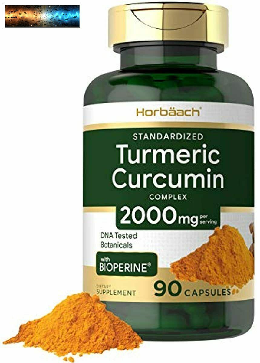 Cúrcuma Curcumina Con Bioperine 2000MG 90 Cápsulas sin Gmo , sin Gluten Su