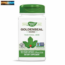 Cargar imagen en el visor de la galería, Nature&#39;s Way Premium Herbal Goldenseal Herb, 800 mg per serving, 100 Capsules
