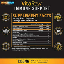 Carica l&#39;immagine nel visualizzatore di Gallery, VitaRaw Immune Support Vitamins - Zinc, Elderberry, Vitamin C, Echinacea, Olive
