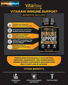 VitaRaw Immune Support Vitamins - Zinc, Elderberry, Vitamin C, Echinacea, Olive